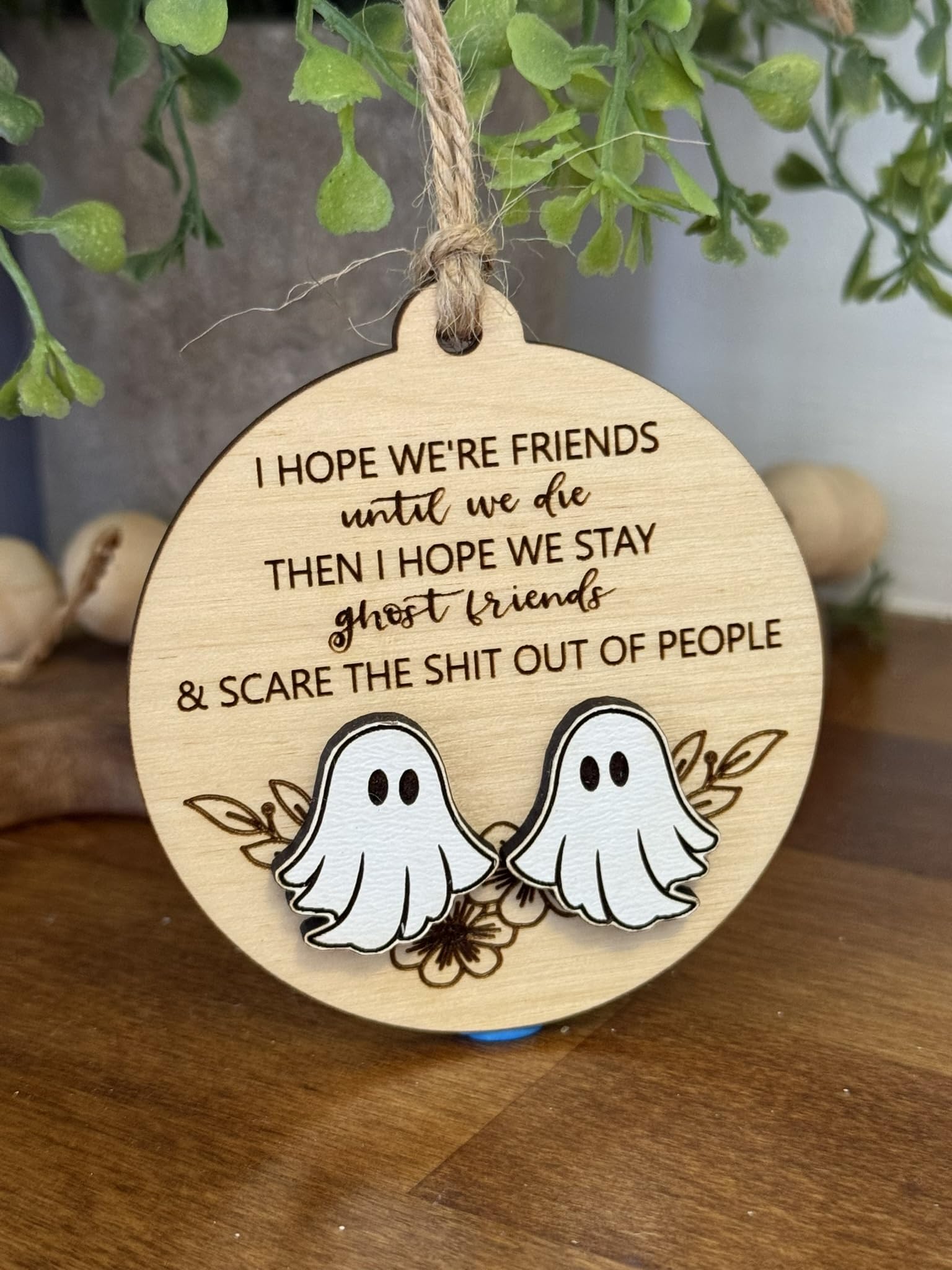 ornament shows two ghosts attached for whimsy