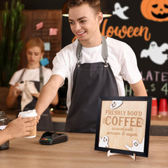 Handmade wooden sign for kitchen Halloween decor
