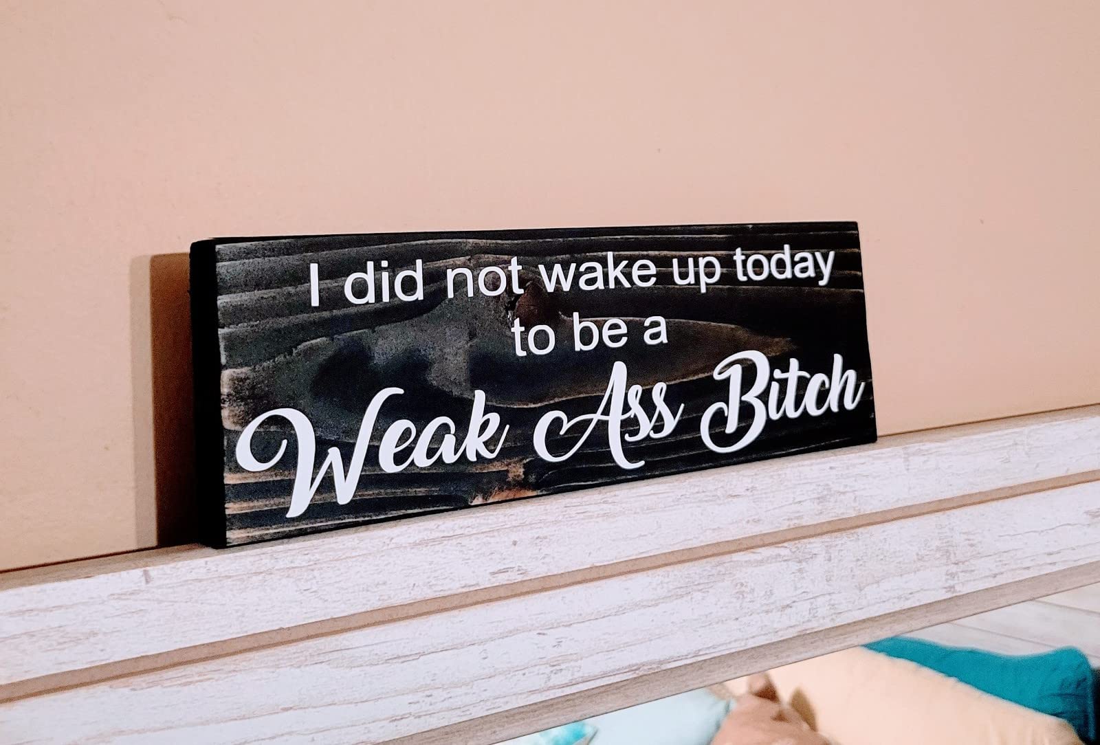 Handcrafted wooden sign suitable for wall hanging or tabletop display