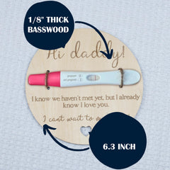 Wooden sign pregnancy announcement for daddy keepsake