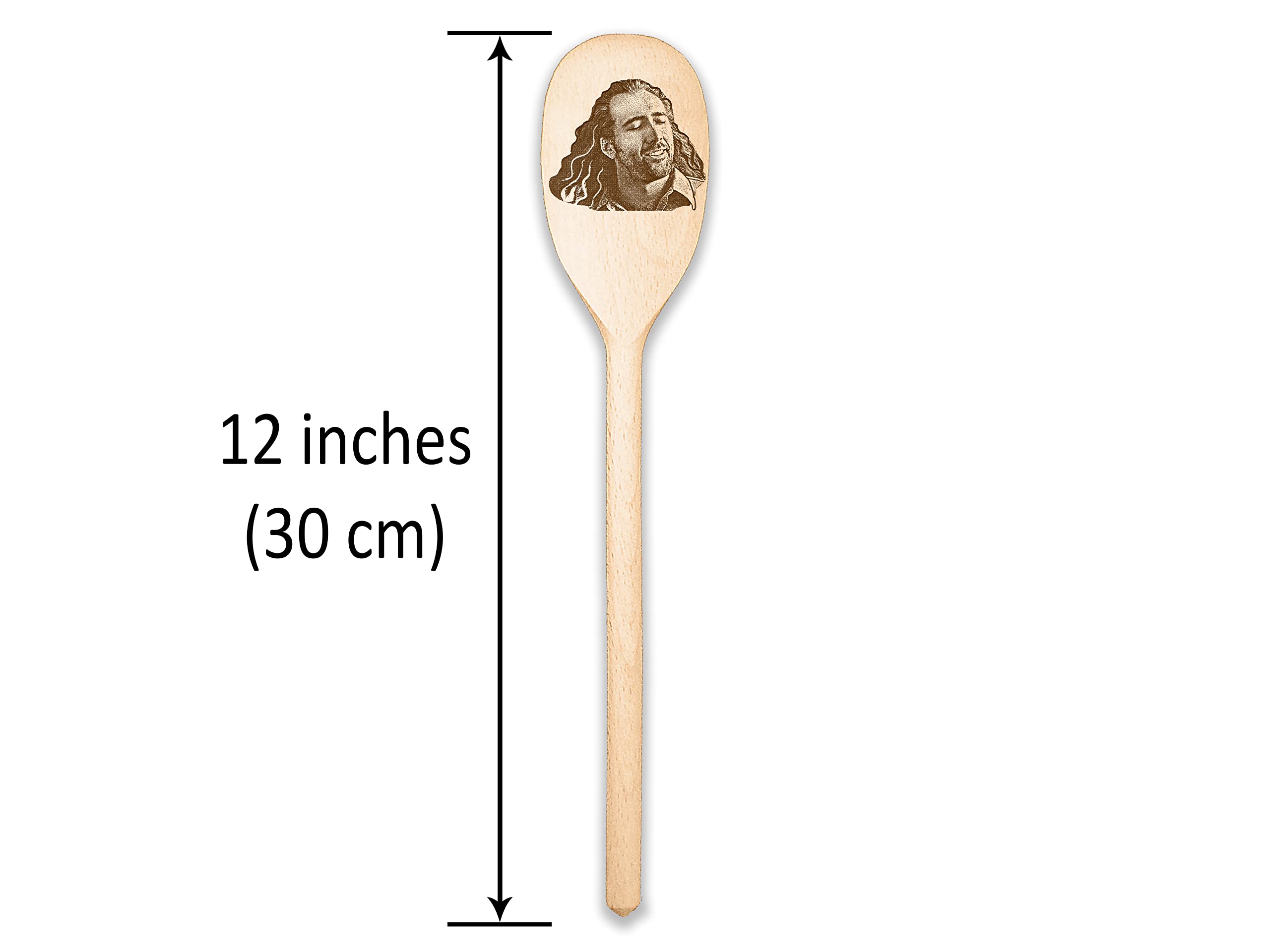 12 inch wooden spoon organic wood with mineral oil finish
