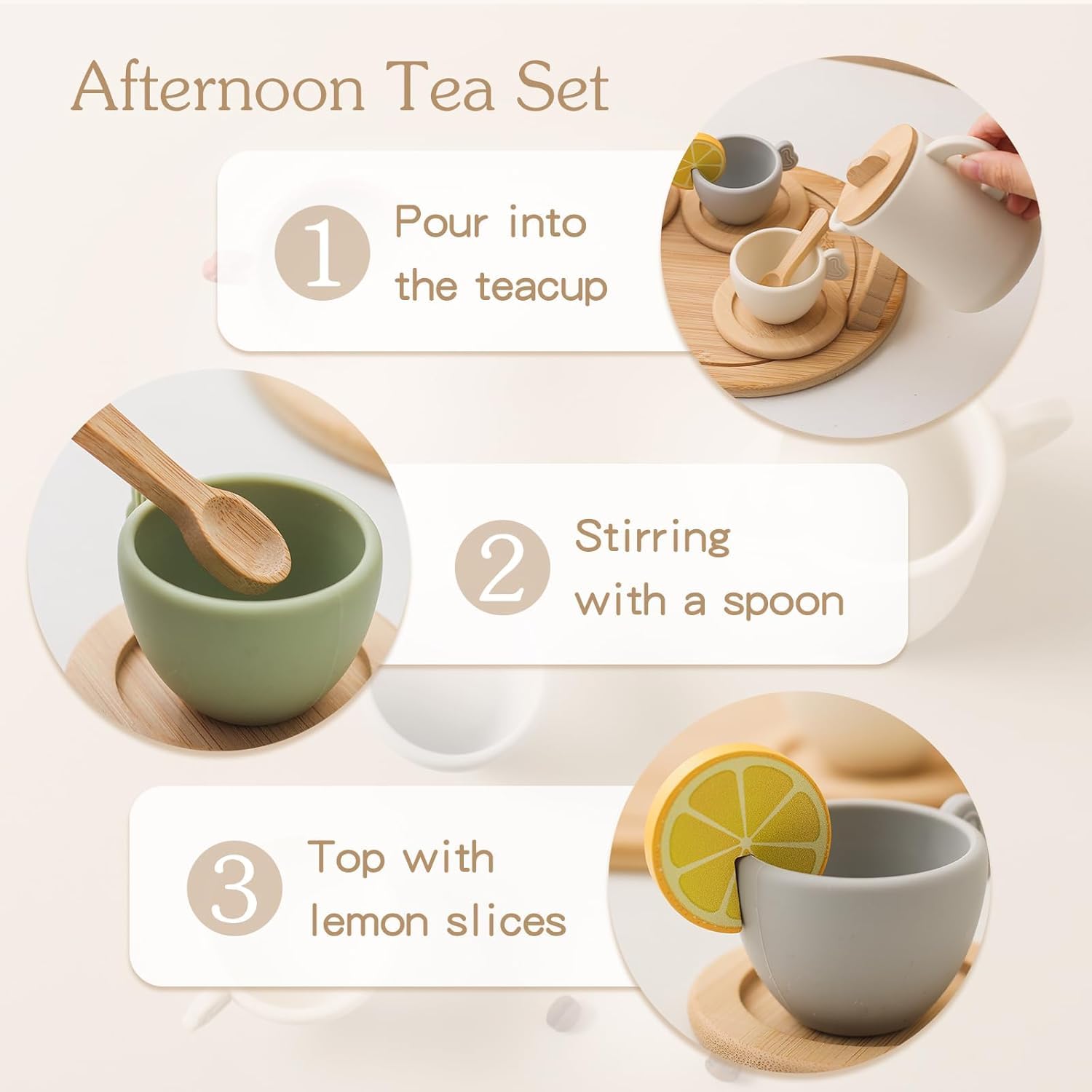 Teacup decoration accessory for Enchanting Wooden Tea Party Set