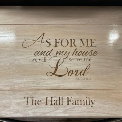 Laser engraved stove cover displaying scripture verse