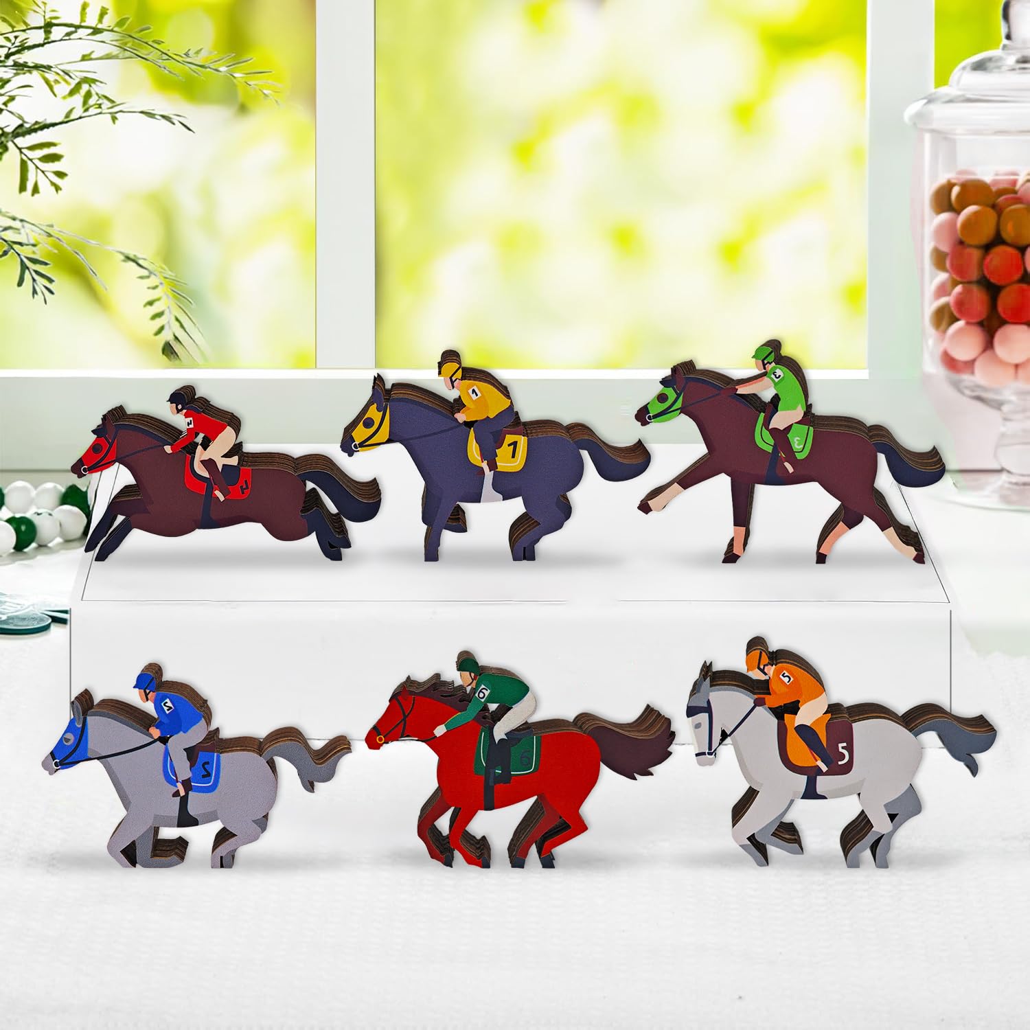 Tiered tray decor Derby horse race sign