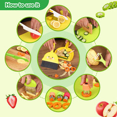 Wooden toddler knife included in kit
