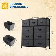 Sturdy steel frame and MDF wooden top on DWVO dresser