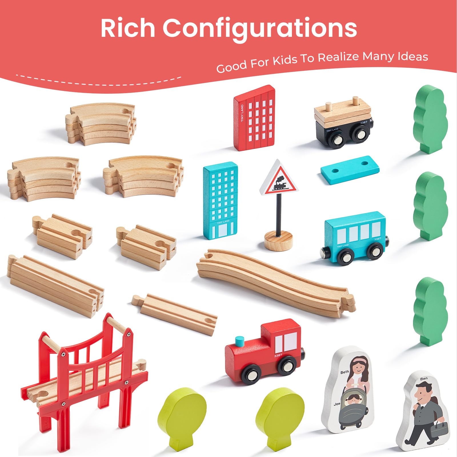 Toddler age 3+ Tiny Land train set with tracks