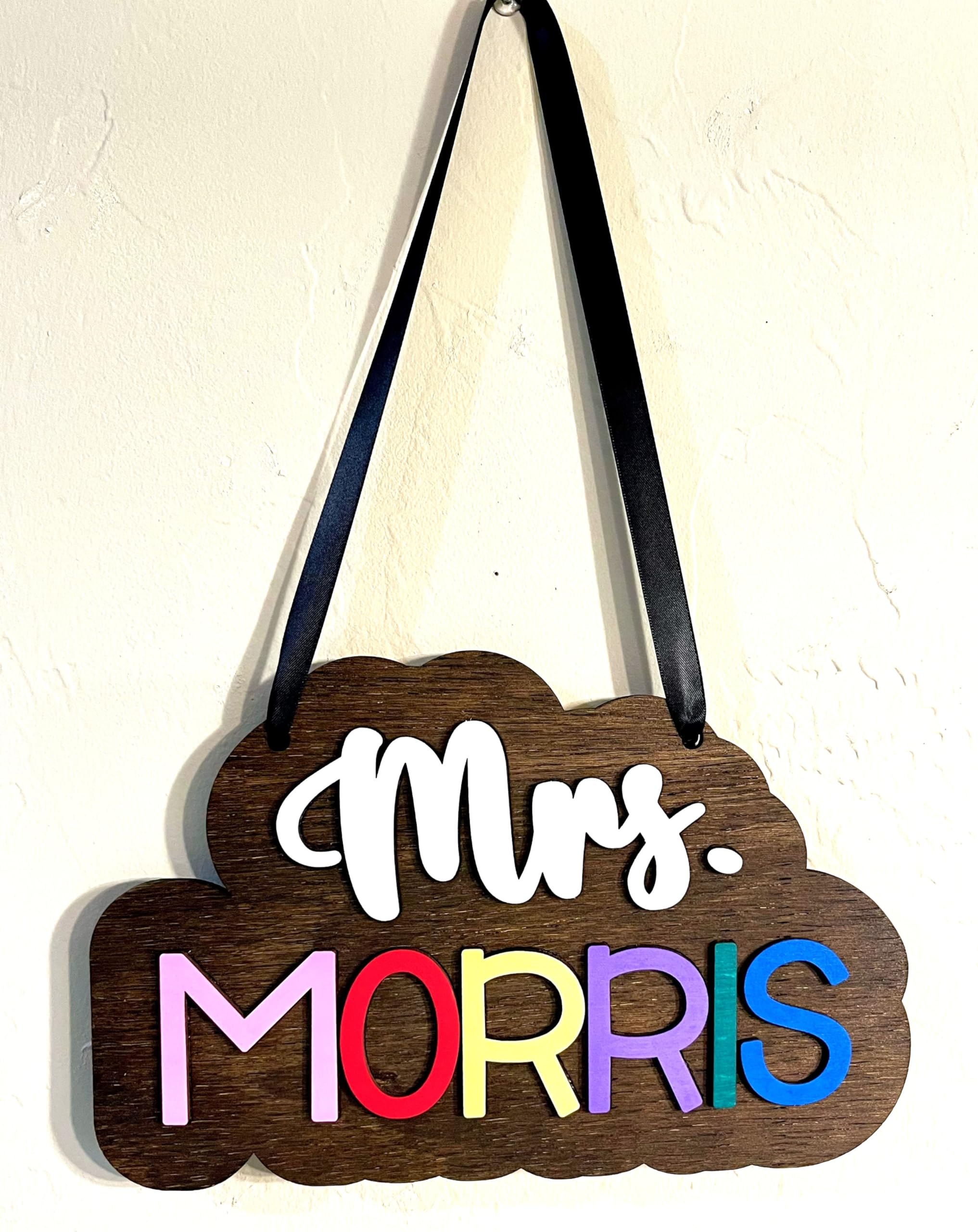 Walnut stained back layer with clear coat on sign