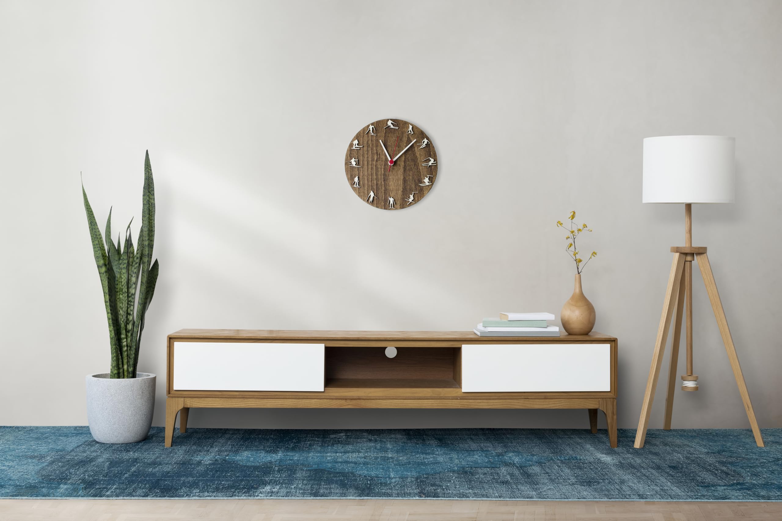 Wooden wall clock for small rooms