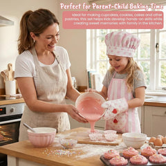 WoodenEdu kid chef hat with apron close up