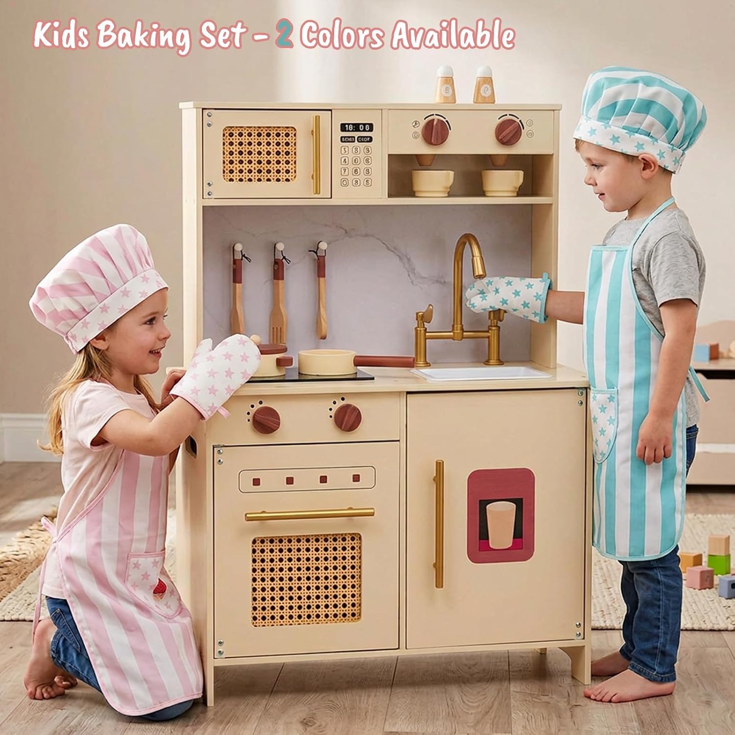 Educational cooking play set for kids by WoodenEdu