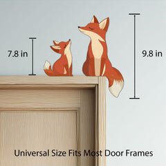 Small fox 7.8 inches tall and large 9.8 inches tall