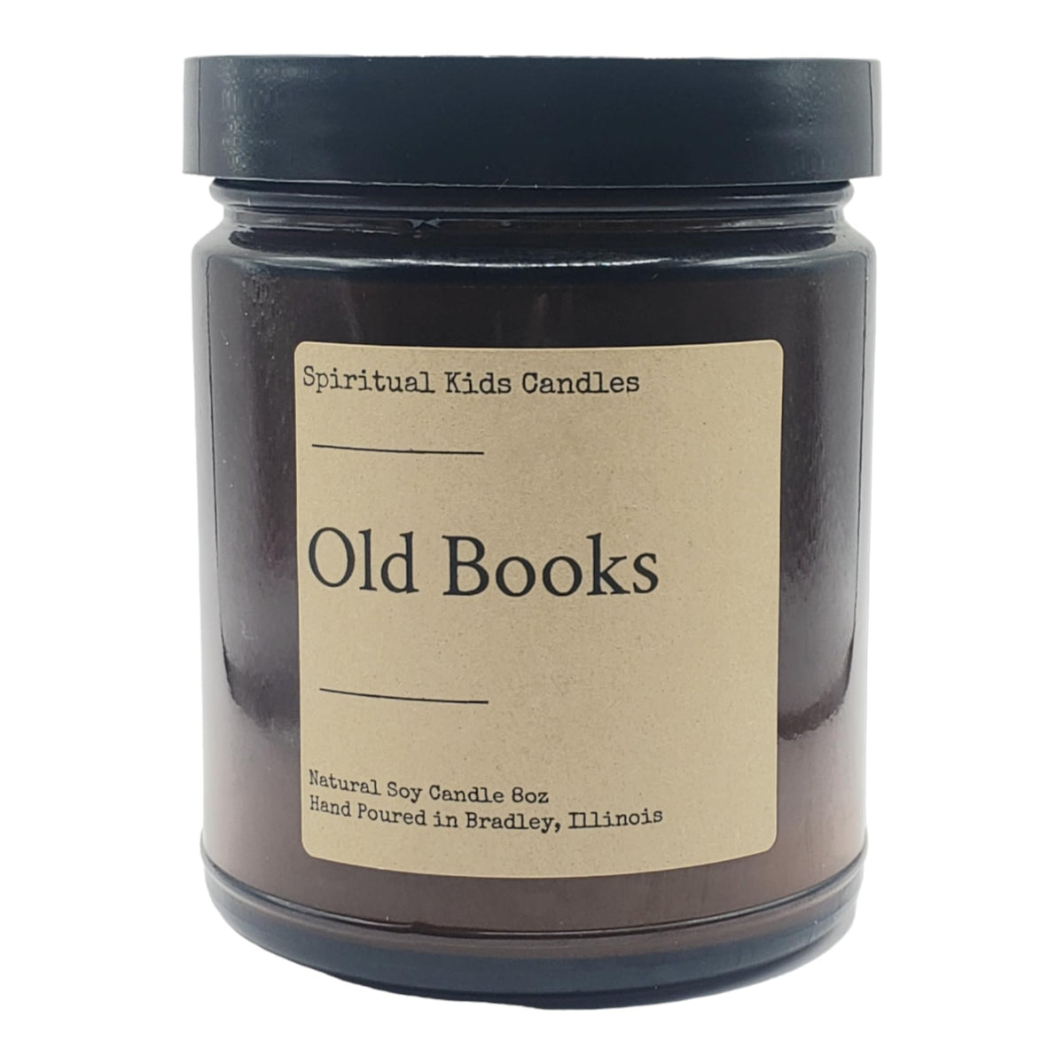 Woodsy Candle Old Books 8oz glass jar candle