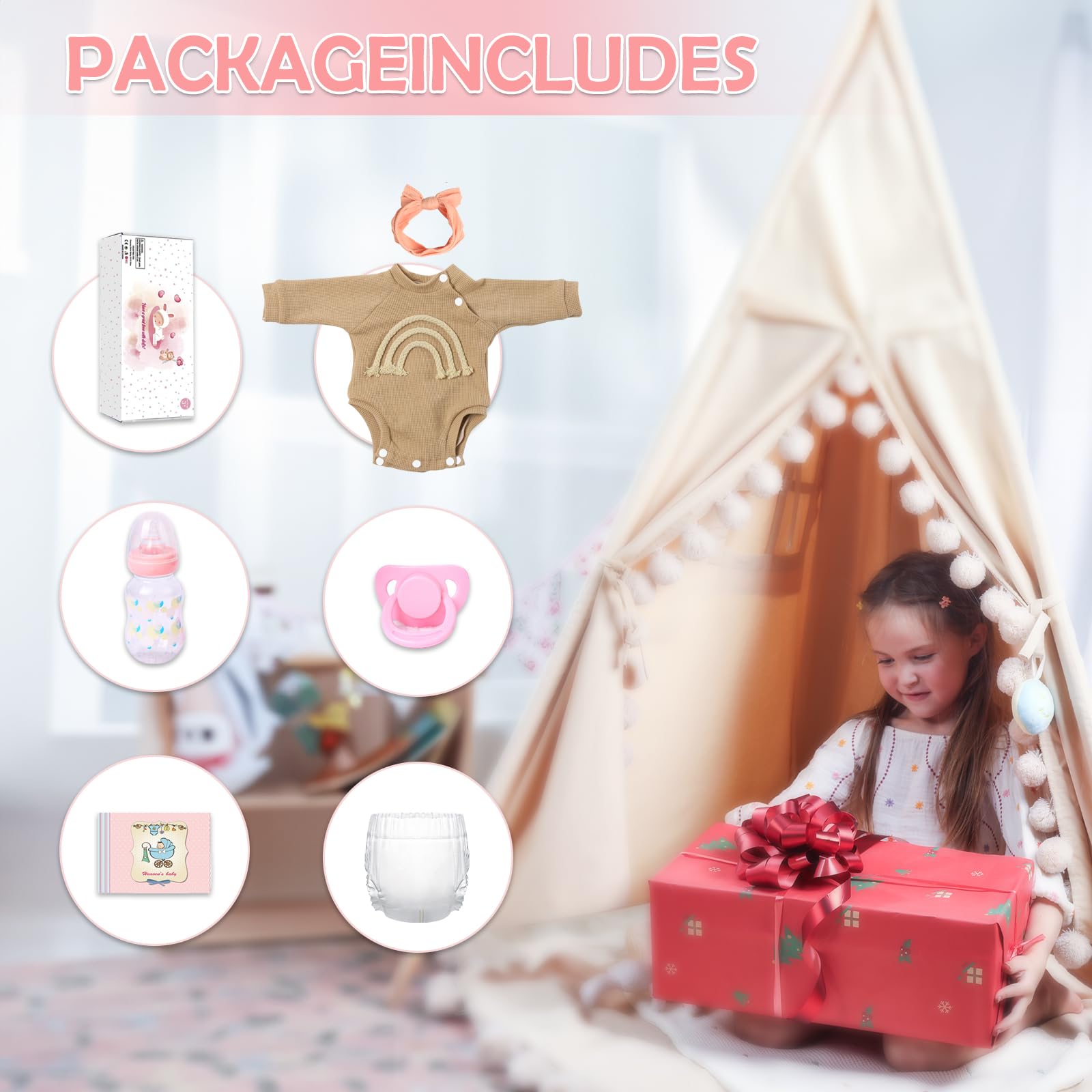 Newborn-size outfit compatibility for WOOROY reborn doll