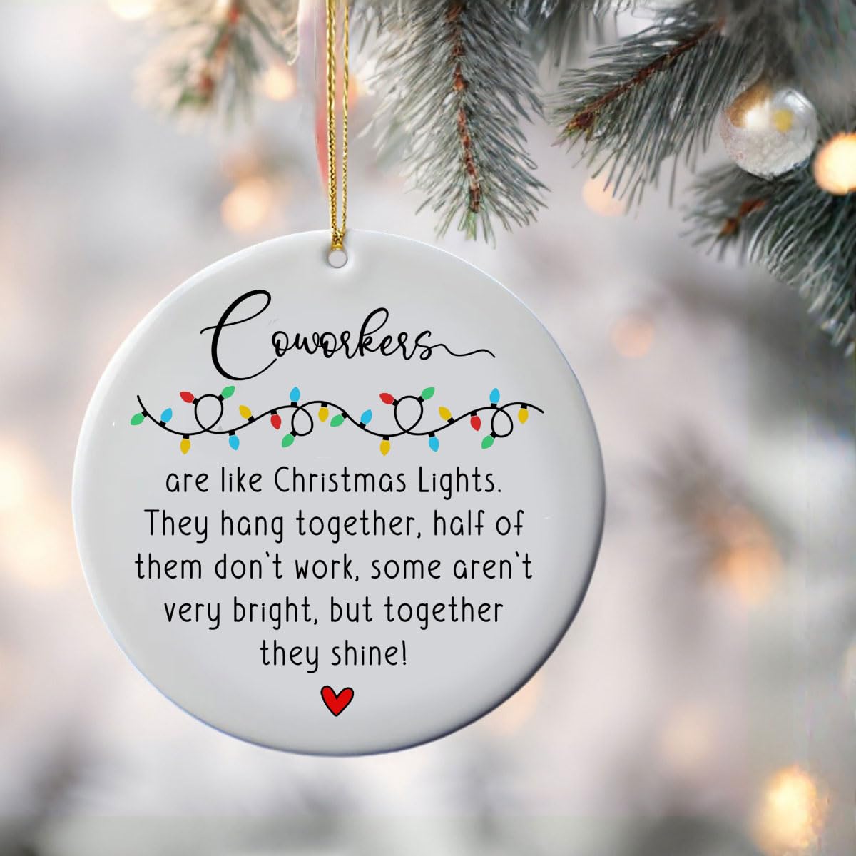 Durable ceramic ornament for office gift exchanges among coworkers