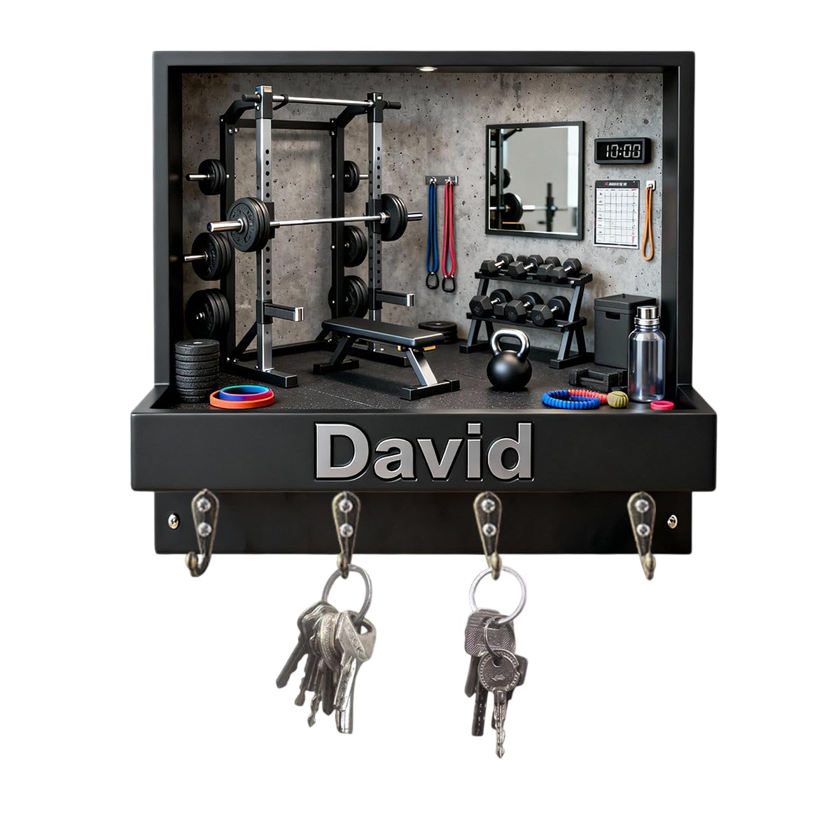 Workout Champ wood key hanger 30x30 cm single-sided print