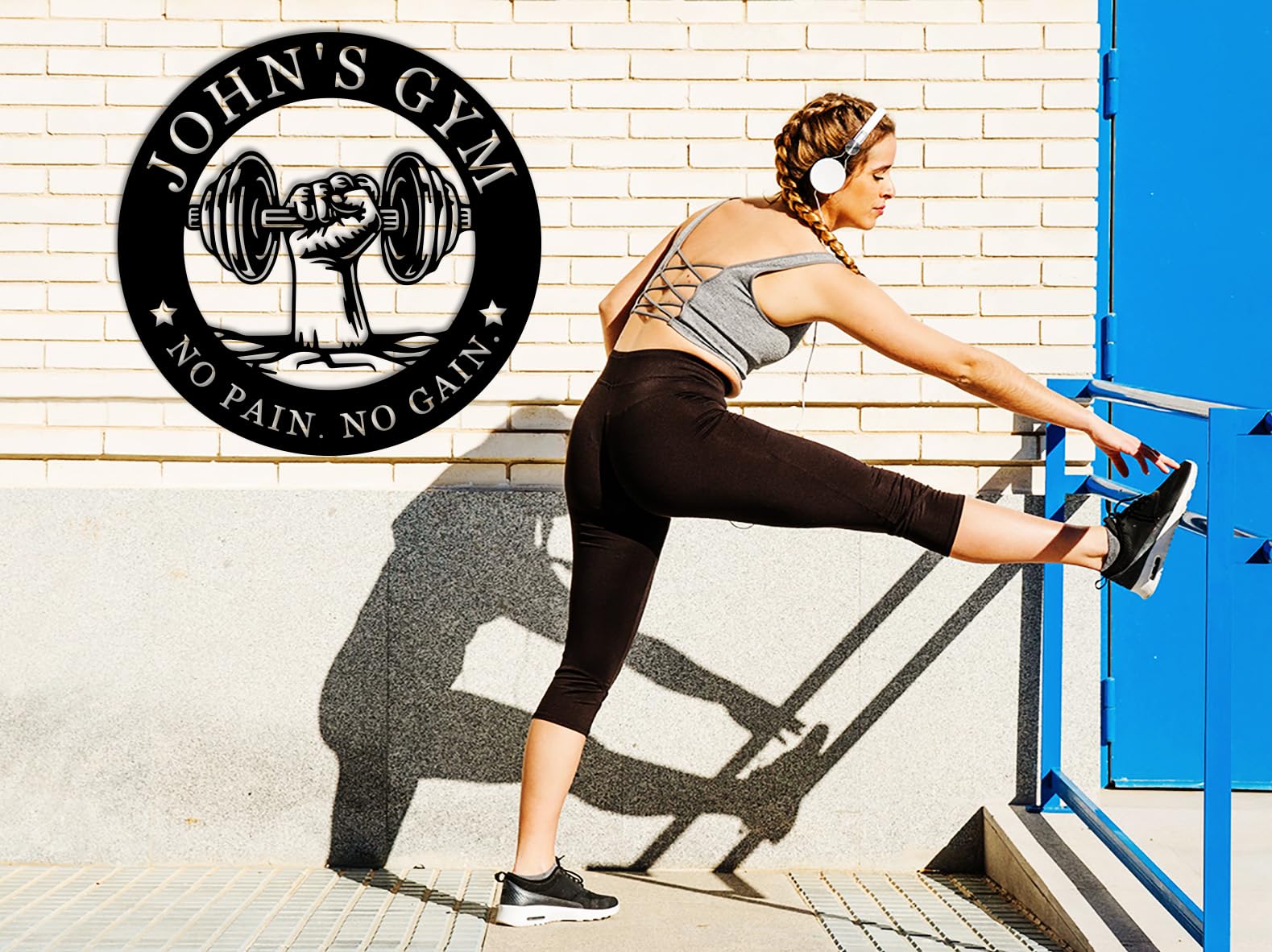 Premium 14-gauge steel gym sign for high traffic spaces