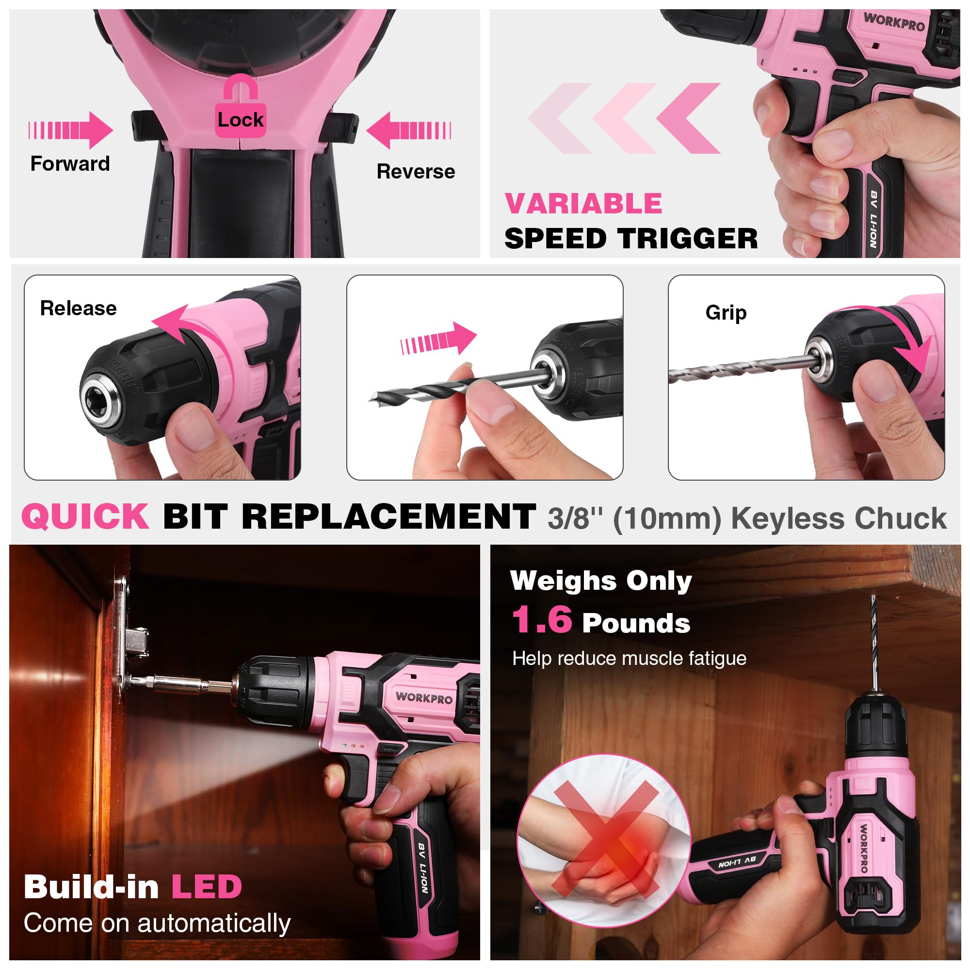 Charger and battery included with drill kit