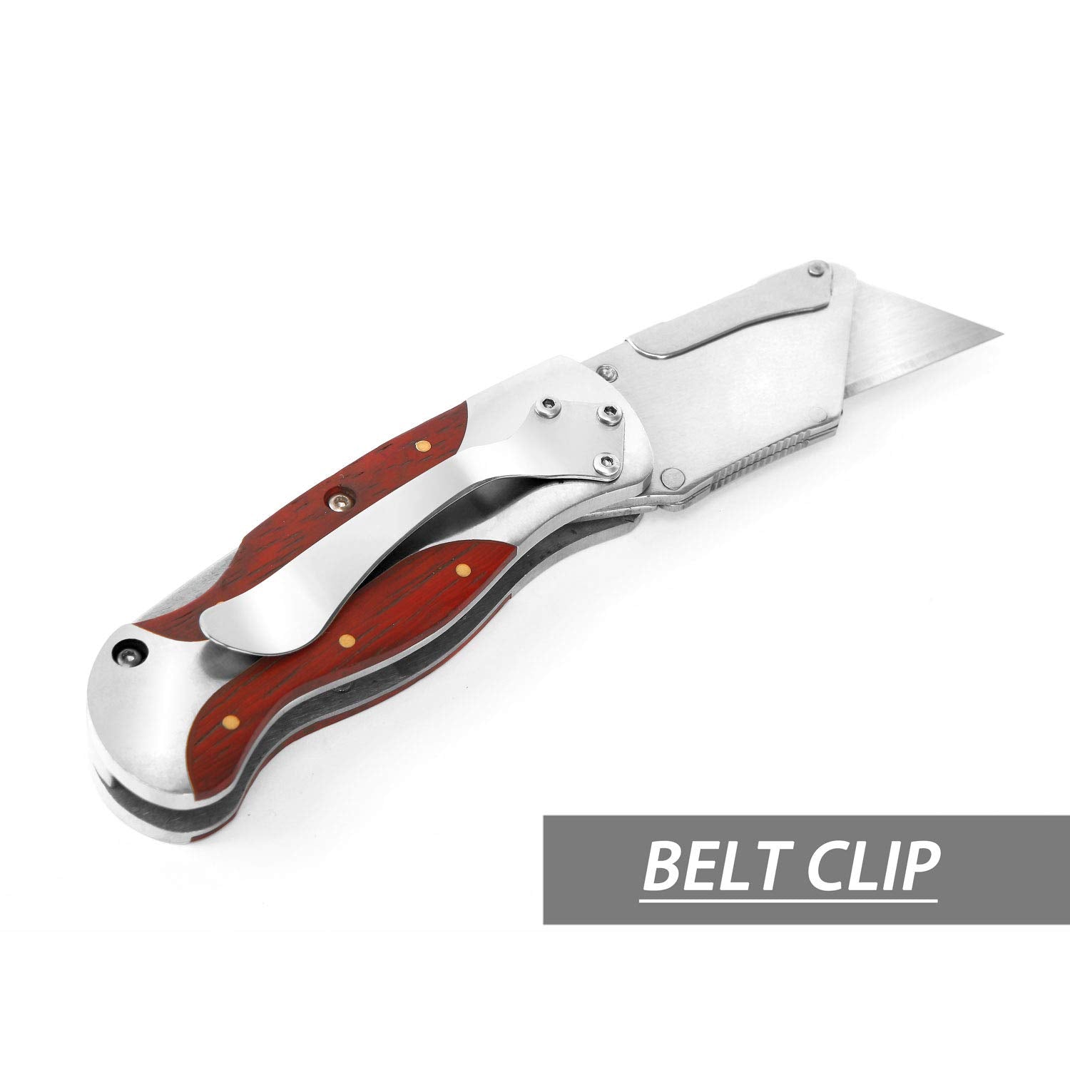 Compact size with belt clip on WORKPRO knife