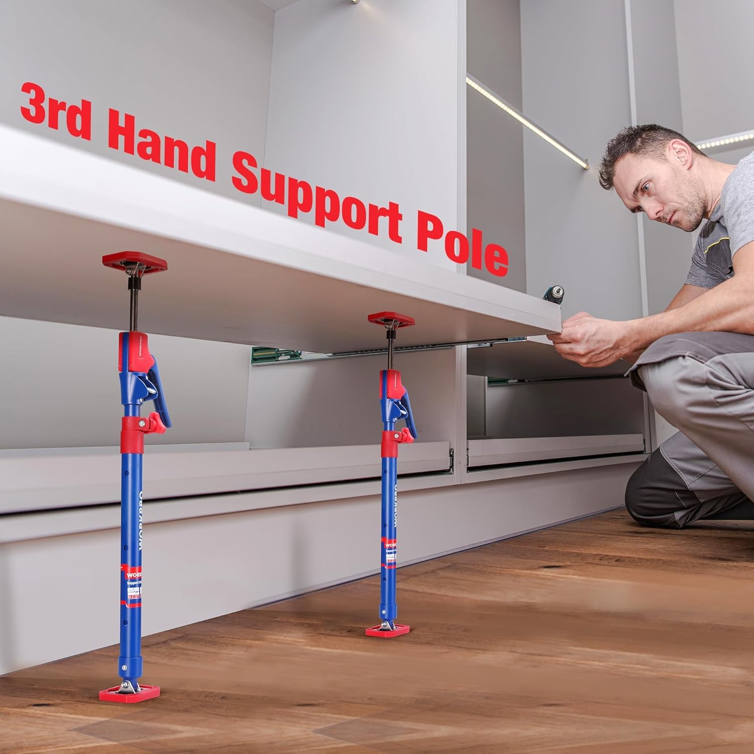 Stabilizes cabinets crown molding drywall shelving and flooring