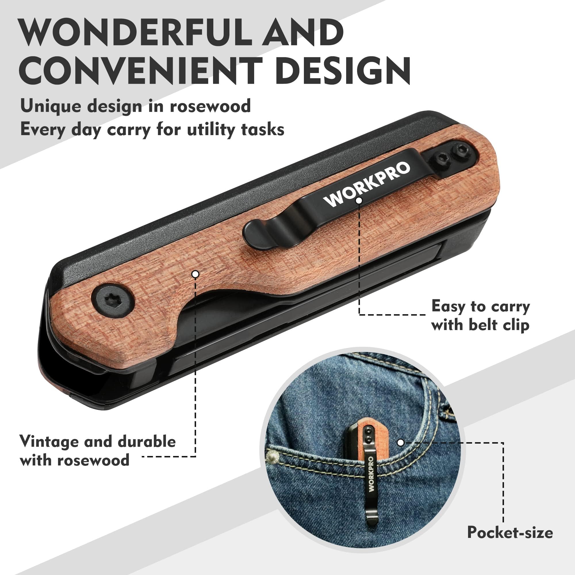 WORKPRO multipurpose knife for camping and boxes