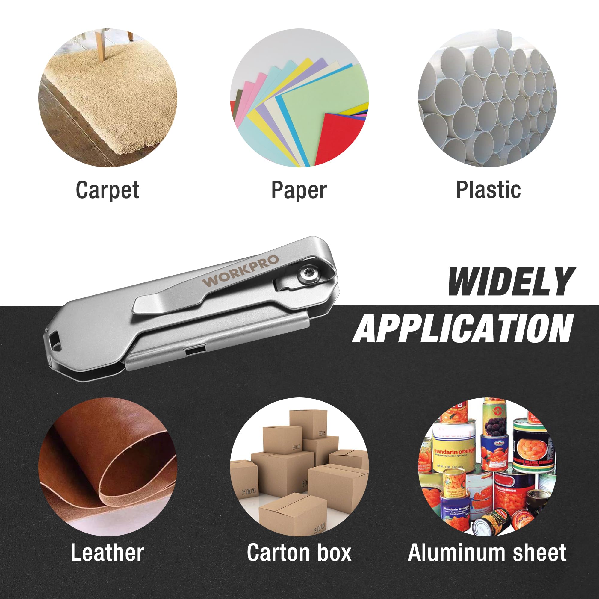 WORKPRO Quick Blade Change Utility Knife
