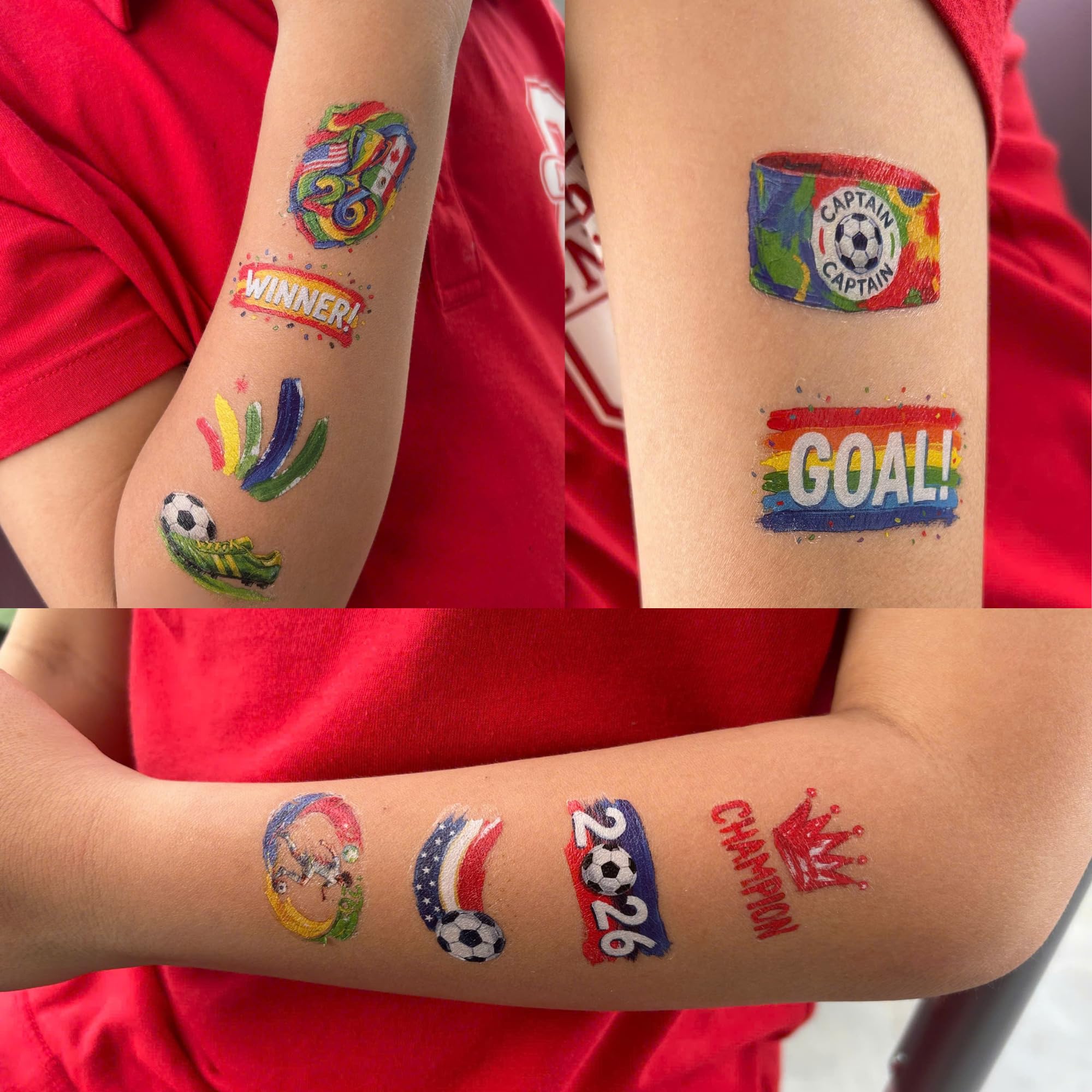 Unisex soccer fan tattoos suitable for gifting