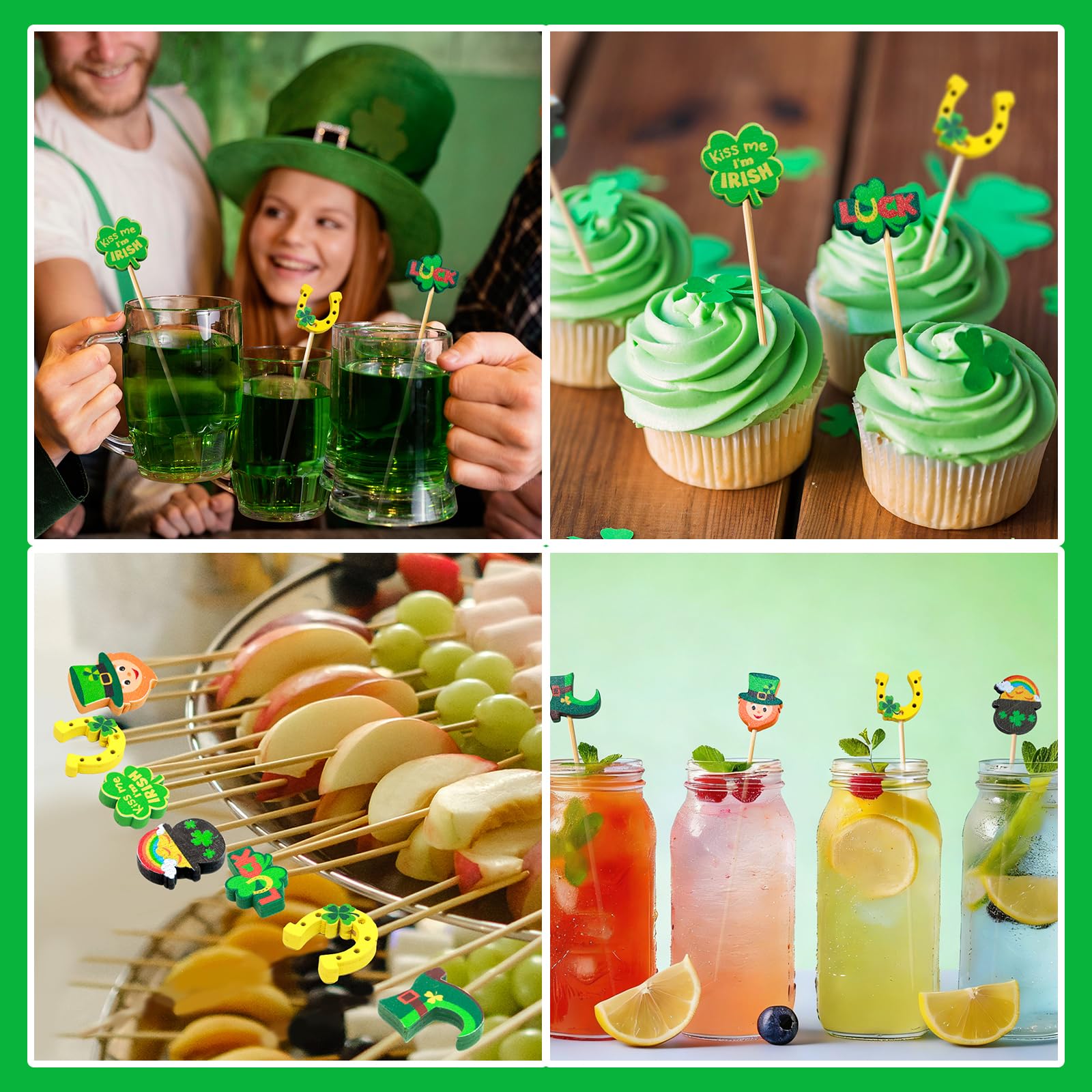 Irish green St Patrick's Day decor for appetizers