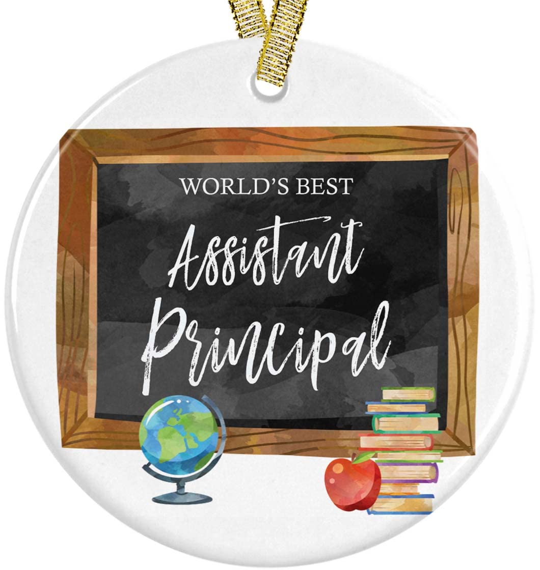 worlds-best-assistant-principal-ever ceramic christmas ornament front view