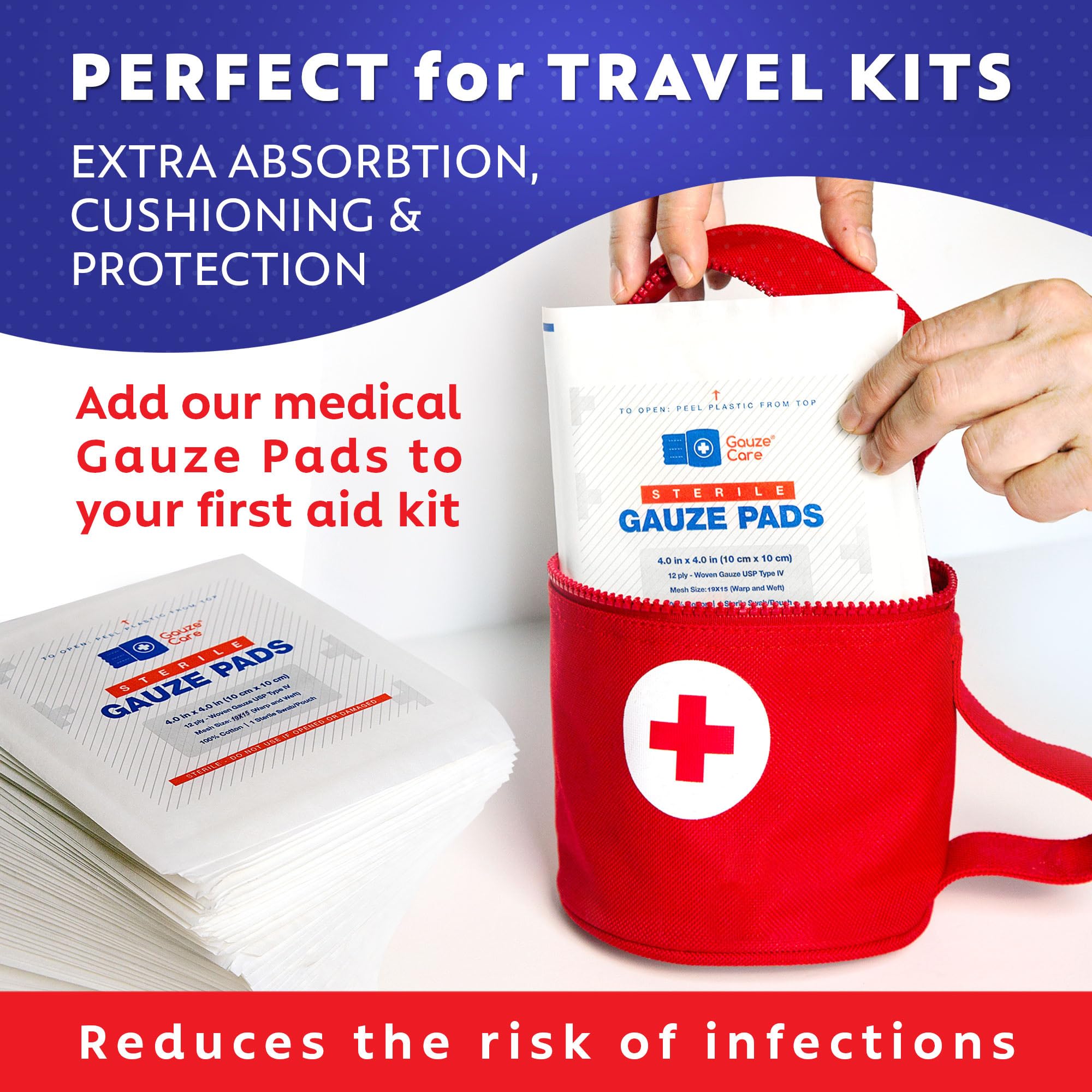 Sterile gauze pads 4x4 for cleaning and dressing