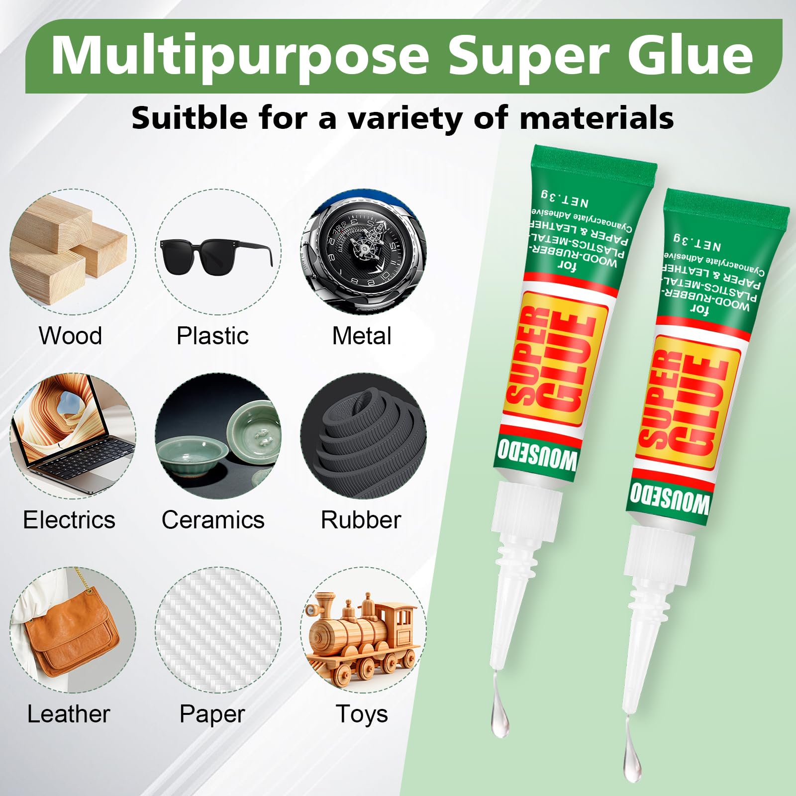 close up of clear cyanoacrylate glue gel in small tube