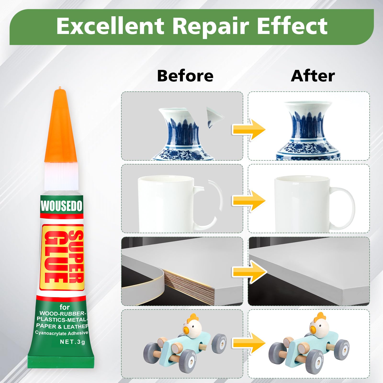 multi-material bonding with clear fast-drying adhesive