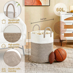 Brown 60L laundry hamper for home use