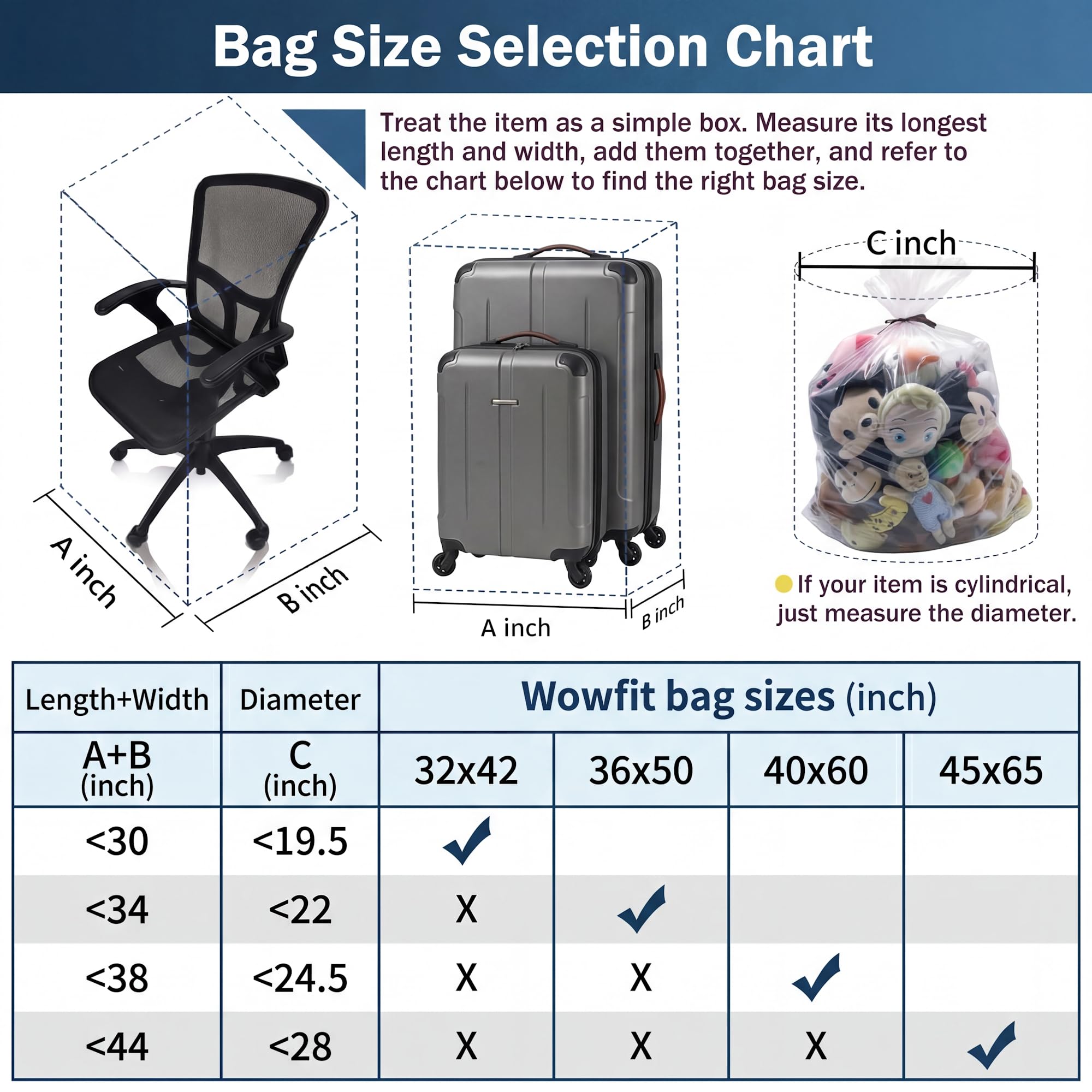 1.6 mil polyethylene bag by Wowfit for bedding storage