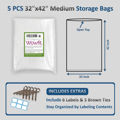 32x42 inch storage bag with 5 count pack for bedding