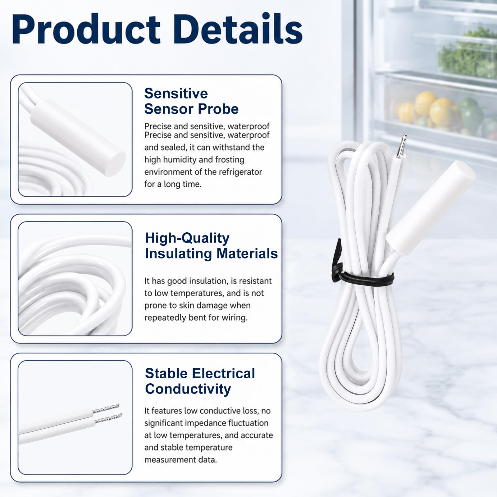 WR55X10025 2 pack temperature sensor for refrigerator