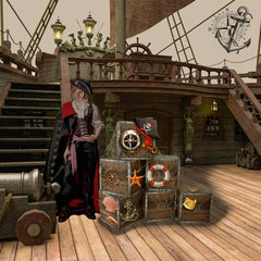 pirate trunk or treat kit components cards net rope