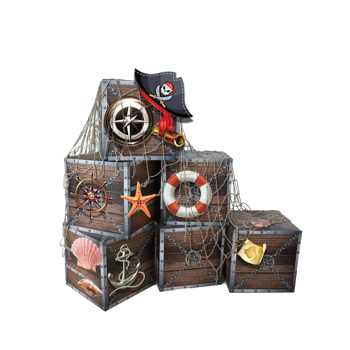 wraphay pirate trunk decorations kit chest boxes