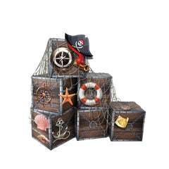 wraphay pirate trunk decorations kit chest boxes