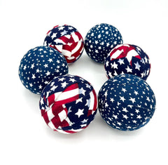 Patriotic fabric wrapped ball for bowls and trays