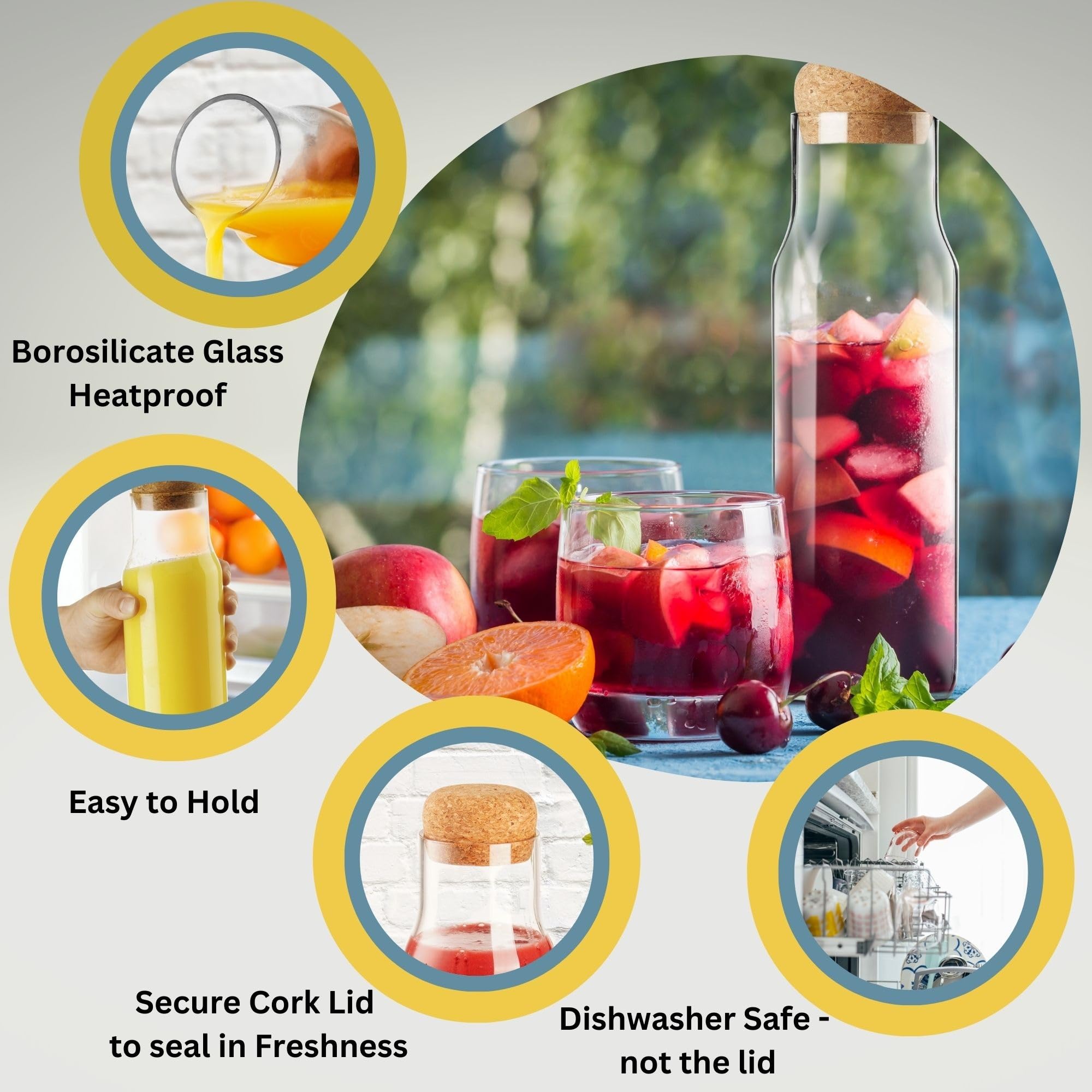 Dishwasher safe carafe with extra thickness