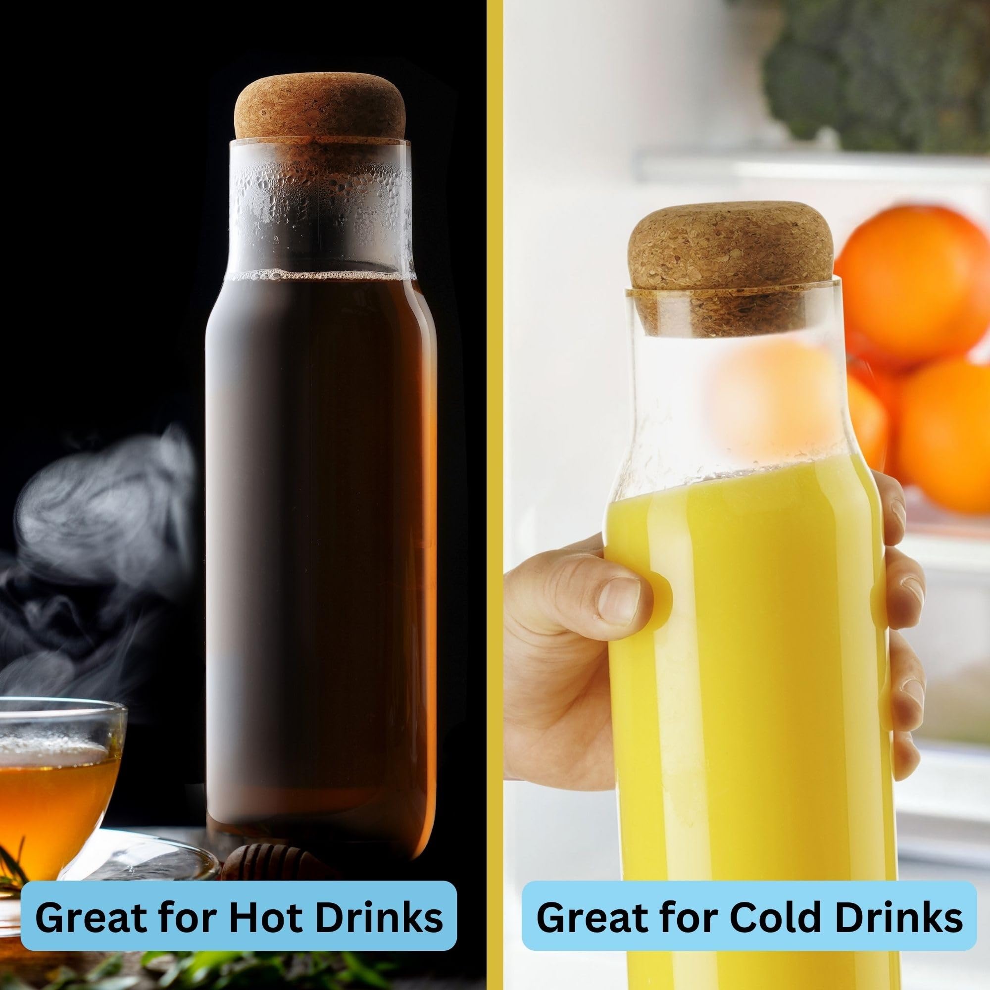 Juice serving container for smoothies iced tea mimosas