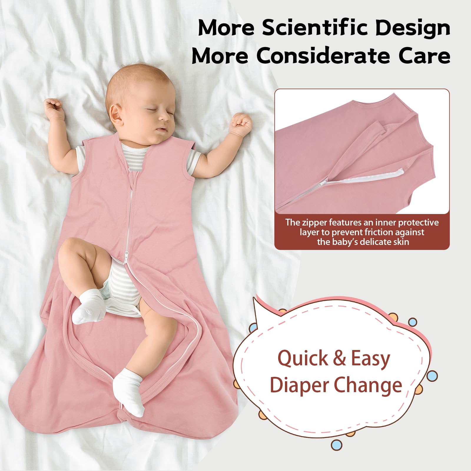 Three patterned sleep sacks suitable for boys and girls