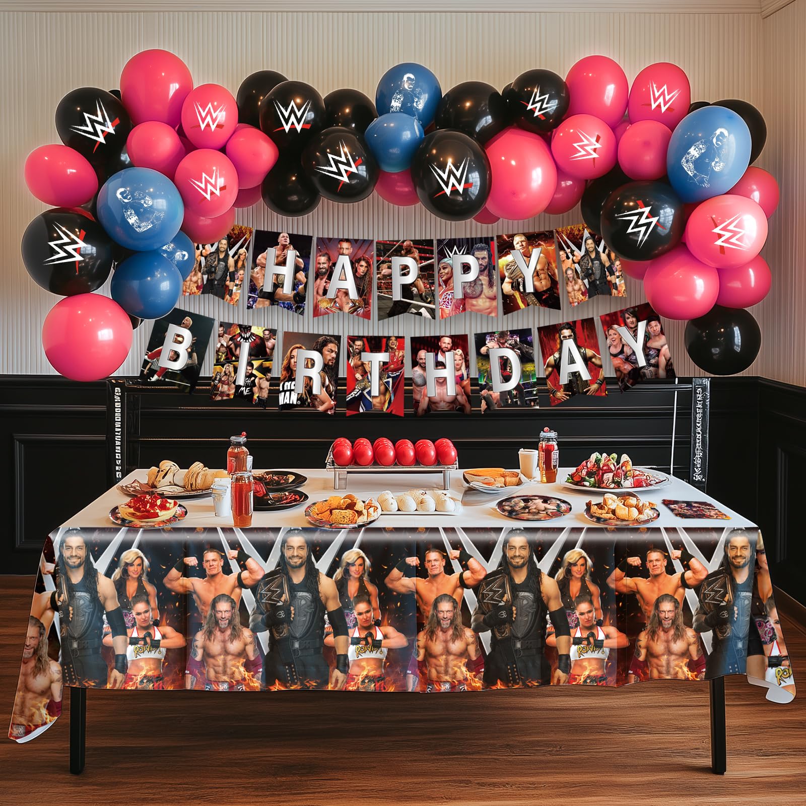 Wrestling birthday supplies tablecloth for party decor