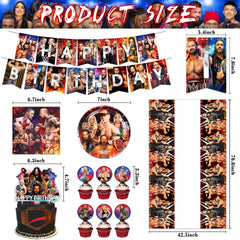 Wrestling Birthday Supplies 20 plates and 20 napkins