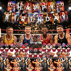 Wrestling Birthday Supplies big cake caps