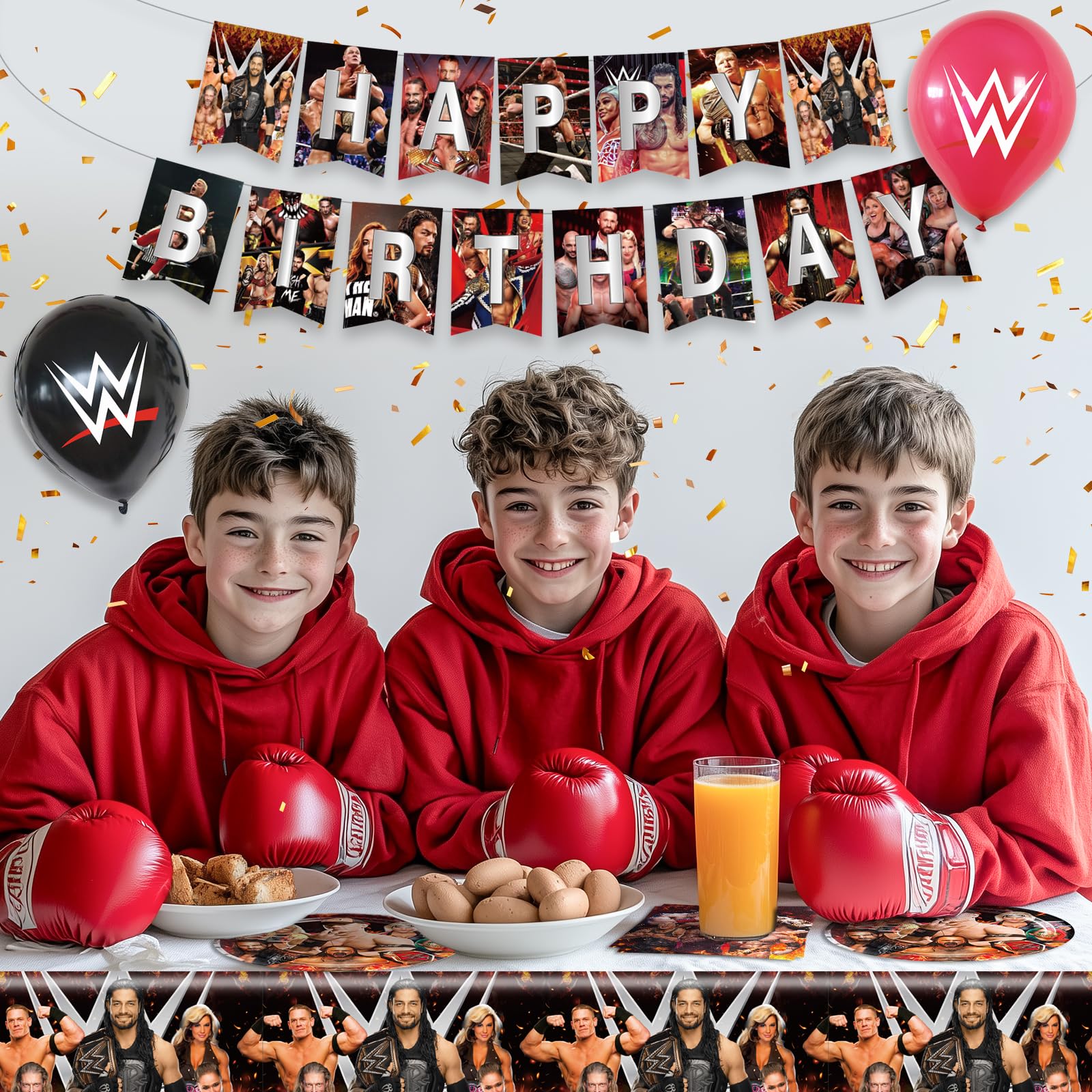 Napkins from wrestling birthday supplies set