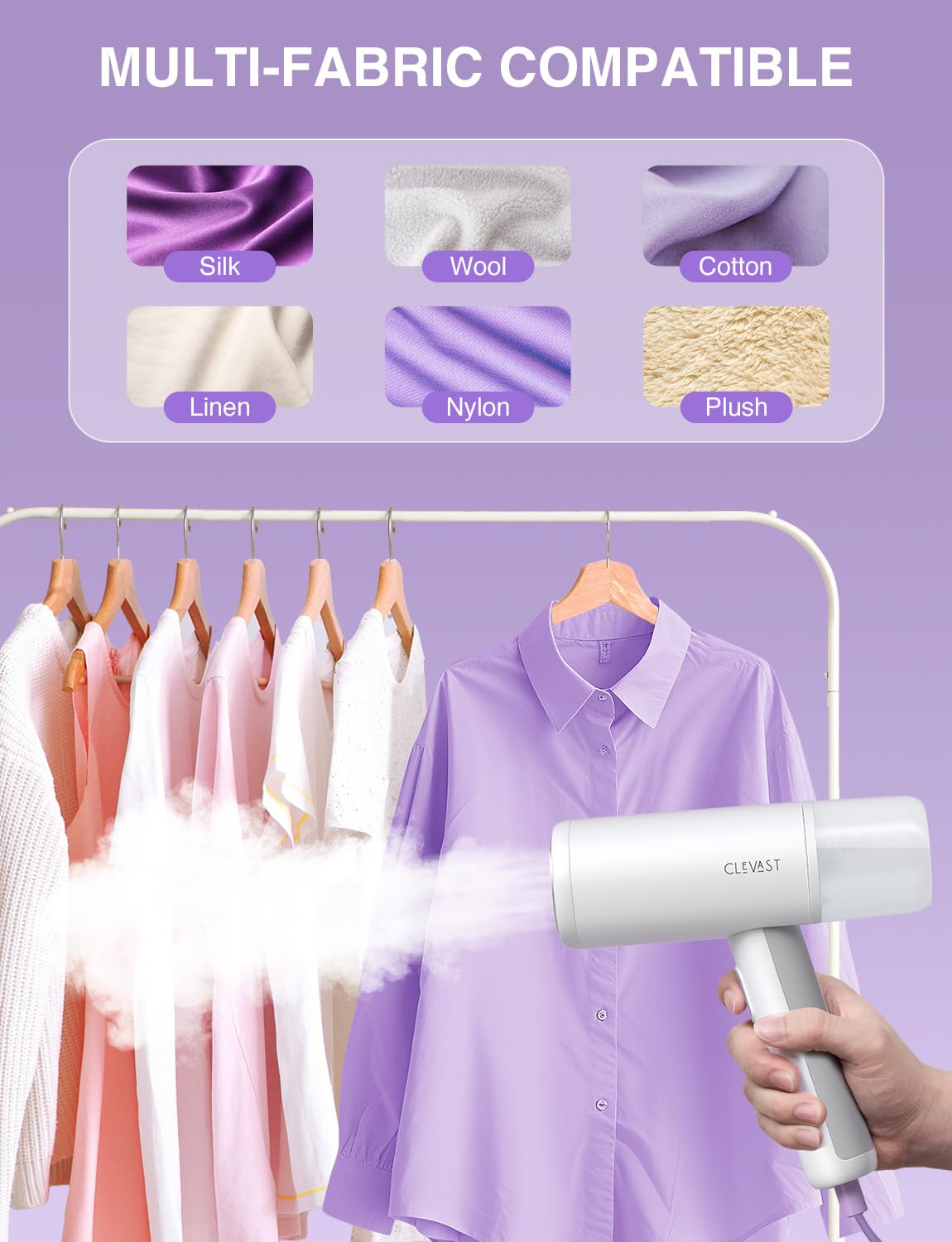 Wrinkle remover steamer with portable design