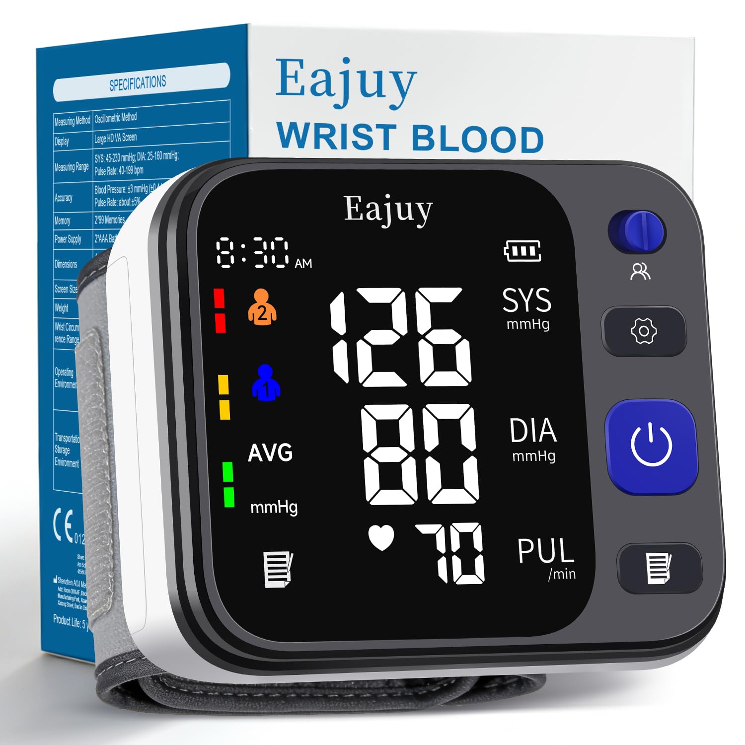 Wrist Blood Pressure Monitor device with cuff