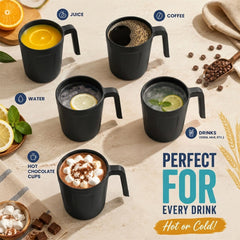 Nestable design Wrova wheat straw coffee mugs set